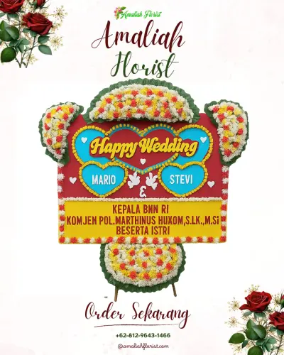 Karangan Papan Bunga Pernikahan di Cidikit